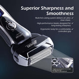 Load image into Gallery viewer, Groomiist Platinum Series Corded/Cordless Shaver PS-33 with Digital Display &amp; Quick Charging Dock: 45 Minutes Running Time &amp; 1 Shave in 5 Min Quick Charge &amp; 700mAh Lithium-Ion Battery (Black and Silver)