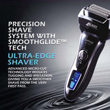 Load image into Gallery viewer, Groomiist Platinum Series Corded/Cordless Shaver PS-33 with Digital Display &amp; Quick Charging Dock: 45 Minutes Running Time &amp; 1 Shave in 5 Min Quick Charge &amp; 700mAh Lithium-Ion Battery (Black and Silver)