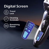 Load image into Gallery viewer, Groomiist Platinum Series Corded/Cordless Shaver PS-33 with Digital Display &amp; Quick Charging Dock: 45 Minutes Running Time &amp; 1 Shave in 5 Min Quick Charge &amp; 700mAh Lithium-Ion Battery (Black and Silver)