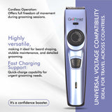 Load image into Gallery viewer, Groomiist Cordless Beard Trimmer CS-86 with 20 Length Settings with Adjustment Dial Locker (Purple &amp; Black)