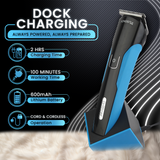 Load image into Gallery viewer, Groomiist Copper Series Corded/Cordless Beard Trimmer CS-42 with Quick Charging Dock: 100 Minutes Running Time &amp; 10 Length Settings (Black &amp; Blue)