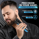 Load image into Gallery viewer, Groomiist Copper Series Corded/Cordless Beard Trimmer CS-42 with Quick Charging Dock: 100 Minutes Running Time &amp; 10 Length Settings (Black &amp; Blue)