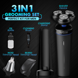 Load image into Gallery viewer, Groomiist Platinum Series Corded/Cordless 3 in 1 Grooming Kit PST-501 with Floating Charging Indicator &amp; Charging Stand: 90 Minutes Running Time &amp; 700mAh Lithium-Ion Battery (Black)