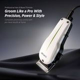 Load image into Gallery viewer, Groomiist Professional Series Corded Hair &amp; Beard Trimmer SST-786 (E) (White &amp; Black), Medium