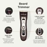 Load image into Gallery viewer, Groomiist Platinum Series Corded/Cordless Beard Trimmer PT-222 with LCD Display &amp; 300 Minutes Running Time &amp; 1-12MM Trimming Range with 2200mAh Powerful Lithium-Ion Battery (Brown &amp; Ivory)