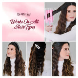 Load image into Gallery viewer, Groomiist 3 Barrel Foldable Hair Curler SSWS-63 with LCD Display &amp; 140°C-200°C Temperature Settings (White &amp; Peach)