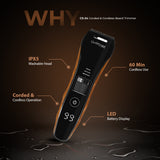 Load image into Gallery viewer, Groomiist Copper Series Corded/Cordless Beard Trimmer CS-24 with Trimmer Stand &amp; Digital Charging Display: 60 Minutes Running Time &amp; 20 Length Settings (Black &amp; Wood)