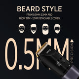 Load image into Gallery viewer, Groomiist Gold Series Corded/Cordless Beard Trimmer GT-32 with LED Display &amp; Quick Charging Dock: 180 Minutes Running Time &amp; 0.5-12MM Trimming Range with 2000mAh Powerful Lithium-Ion Battery (Black)