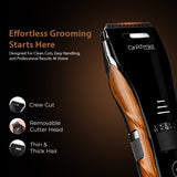 Load image into Gallery viewer, Groomiist Copper Series Corded/Cordless Beard Trimmer CS-24 with Trimmer Stand &amp; Digital Charging Display: 60 Minutes Running Time &amp; 20 Length Settings (Black &amp; Wood)