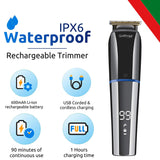 Load image into Gallery viewer, Groomiist Copper Series IPX6 Waterproof Corded/Cordless Hair &amp; Beard Trimmer CS-95 with LED Digital Display: 90 Minutes Running Time &amp; 0.5-12MM Trimming Range (Black and Chrome)