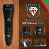 Load image into Gallery viewer, Groomiist Copper Series Corded/Cordless Beard Trimmer CS-24 with Trimmer Stand &amp; Digital Charging Display: 60 Minutes Running Time &amp; 20 Length Settings (Black &amp; Wood)