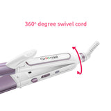 Load image into Gallery viewer, Groomiist 56 Watts Gold Series 3 in 1 Multi-Functional Hair Straightener GSS-555 with 30 Seconds Instant Heat Up &amp; 200°C Ideal Temperature (White &amp; Mauve)