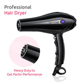 Load image into Gallery viewer, Groomiist SSHD-36 Stylish &amp; Professional Electric Hair Dryer For Men &amp; Women / Adjustable Speed Settings / Variable Temperature Settings / Ionic &amp; Ceramic Technology &amp; LED Display / Diffuser &amp; 2 Professional Nozzle (2300 Watts, Black)