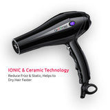Load image into Gallery viewer, Groomiist SSHD-36 Stylish &amp; Professional Electric Hair Dryer For Men &amp; Women / Adjustable Speed Settings / Variable Temperature Settings / Ionic &amp; Ceramic Technology &amp; LED Display / Diffuser &amp; 2 Professional Nozzle (2300 Watts, Black)