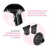 Load image into Gallery viewer, Groomiist SSHD-36 Stylish &amp; Professional Electric Hair Dryer For Men &amp; Women / Adjustable Speed Settings / Variable Temperature Settings / Ionic &amp; Ceramic Technology &amp; LED Display / Diffuser &amp; 2 Professional Nozzle (2300 Watts, Black)
